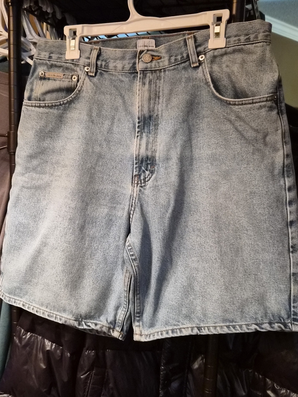 Men's Calvin Klein Jeans Brand Light Wash Size 36 Waist, 9" Inseam Denim Shorts